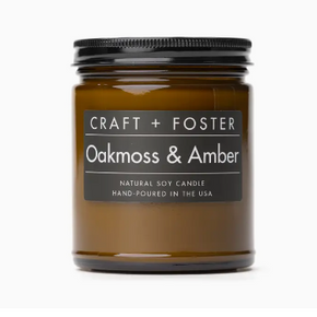 Oakmoss + Amber Candle 8oz.