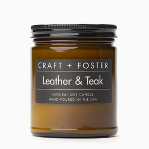 Leather + Teak Candle 8oz.