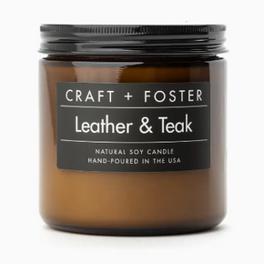 Leather + Teak Candle 12oz.